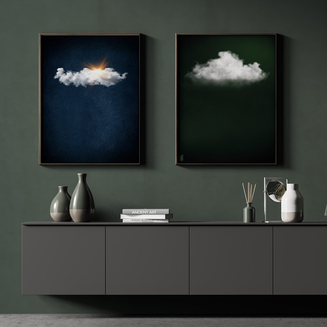 Cloudy // Dark Green Landscape