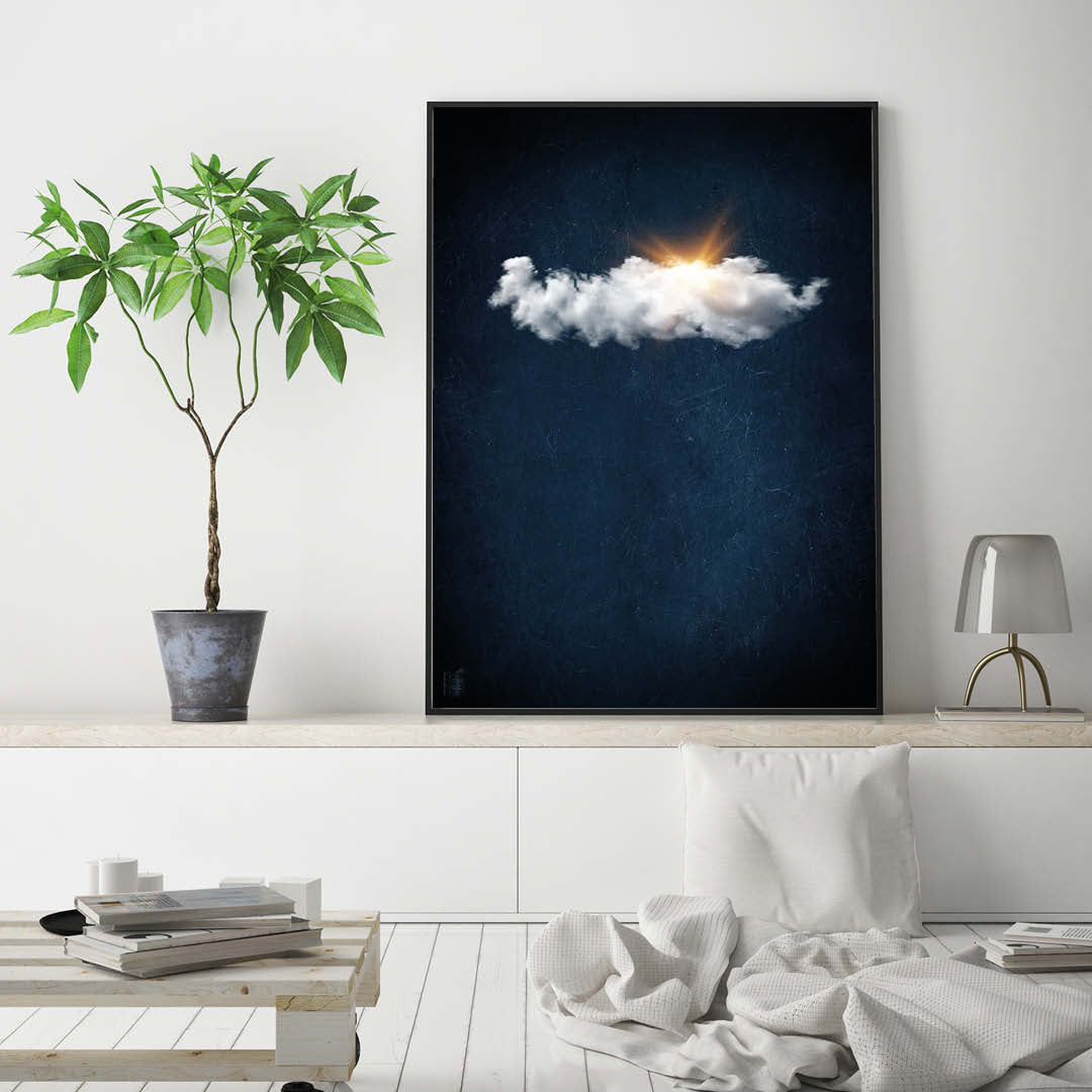 Cloudy Sun // Dark Blue Landscape