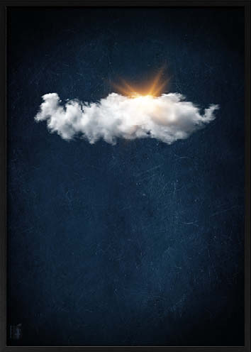 Cloudy Sun // Dark Blue Landscape
