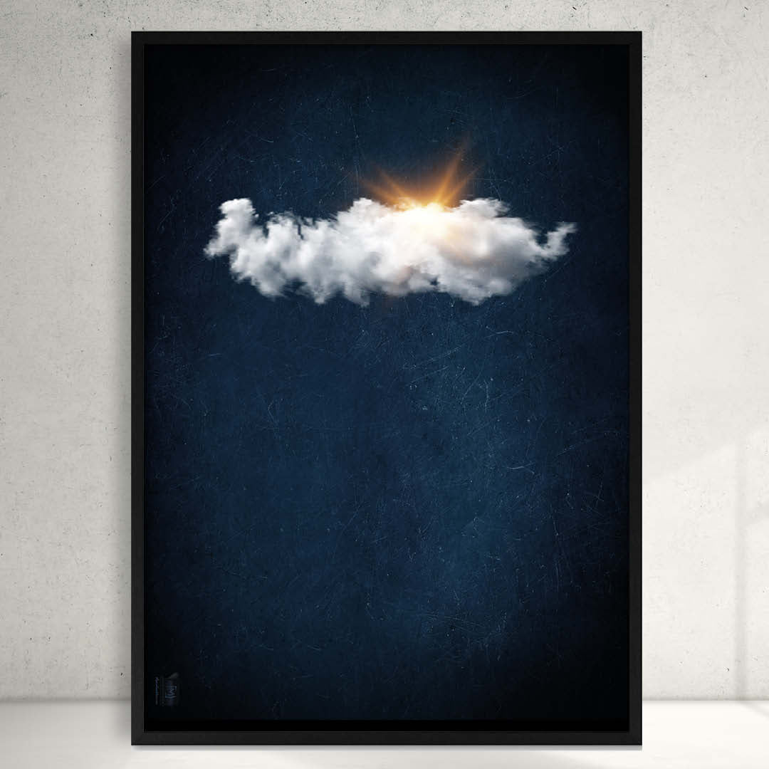 Cloudy Sun // Dark Blue Landscape