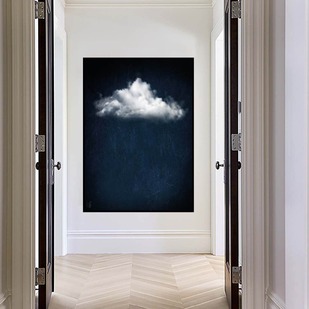 Cloudy white // Dark Blue Landscape