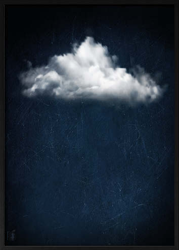 Cloudy white // Dark Blue Landscape