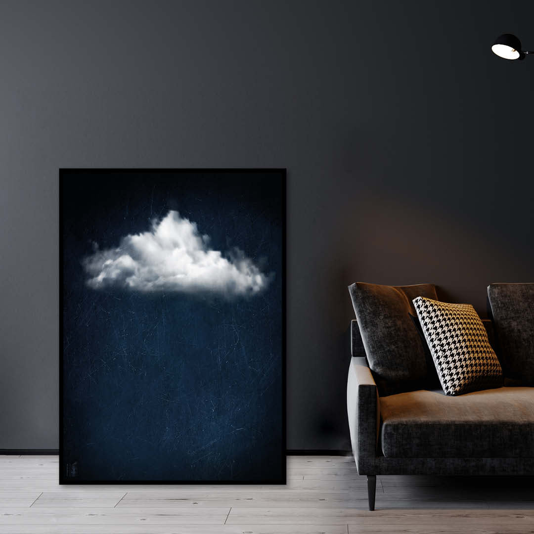 Cloudy white // Dark Blue Landscape