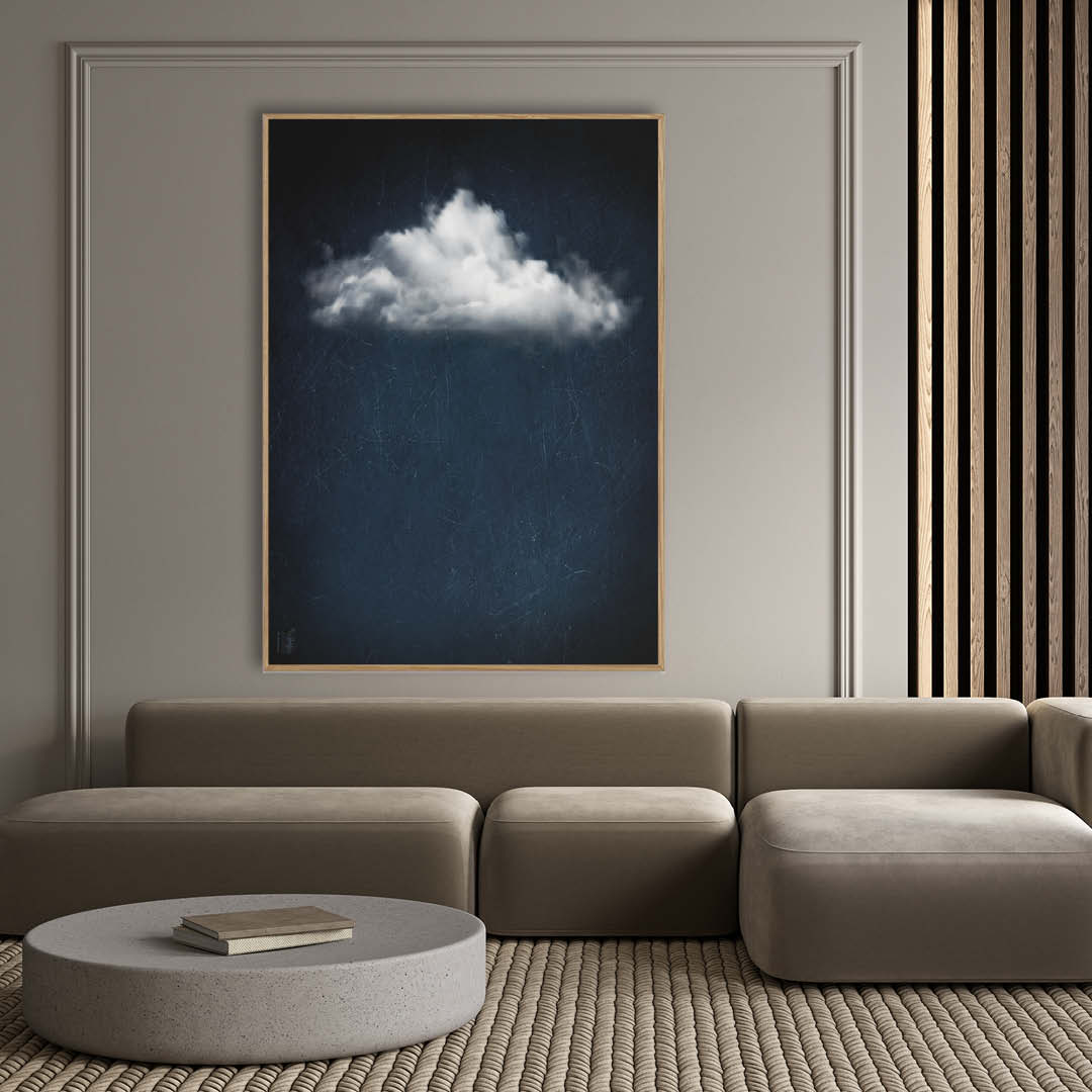 Cloudy white // Dark Blue Landscape