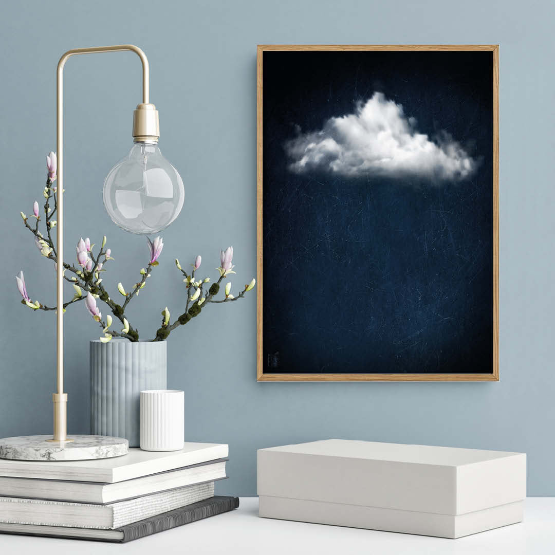 Cloudy white // Dark Blue Landscape