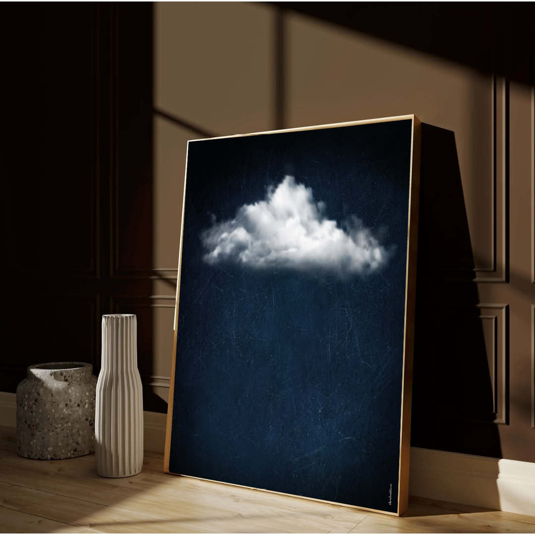 Cloudy white // Dark Blue Landscape