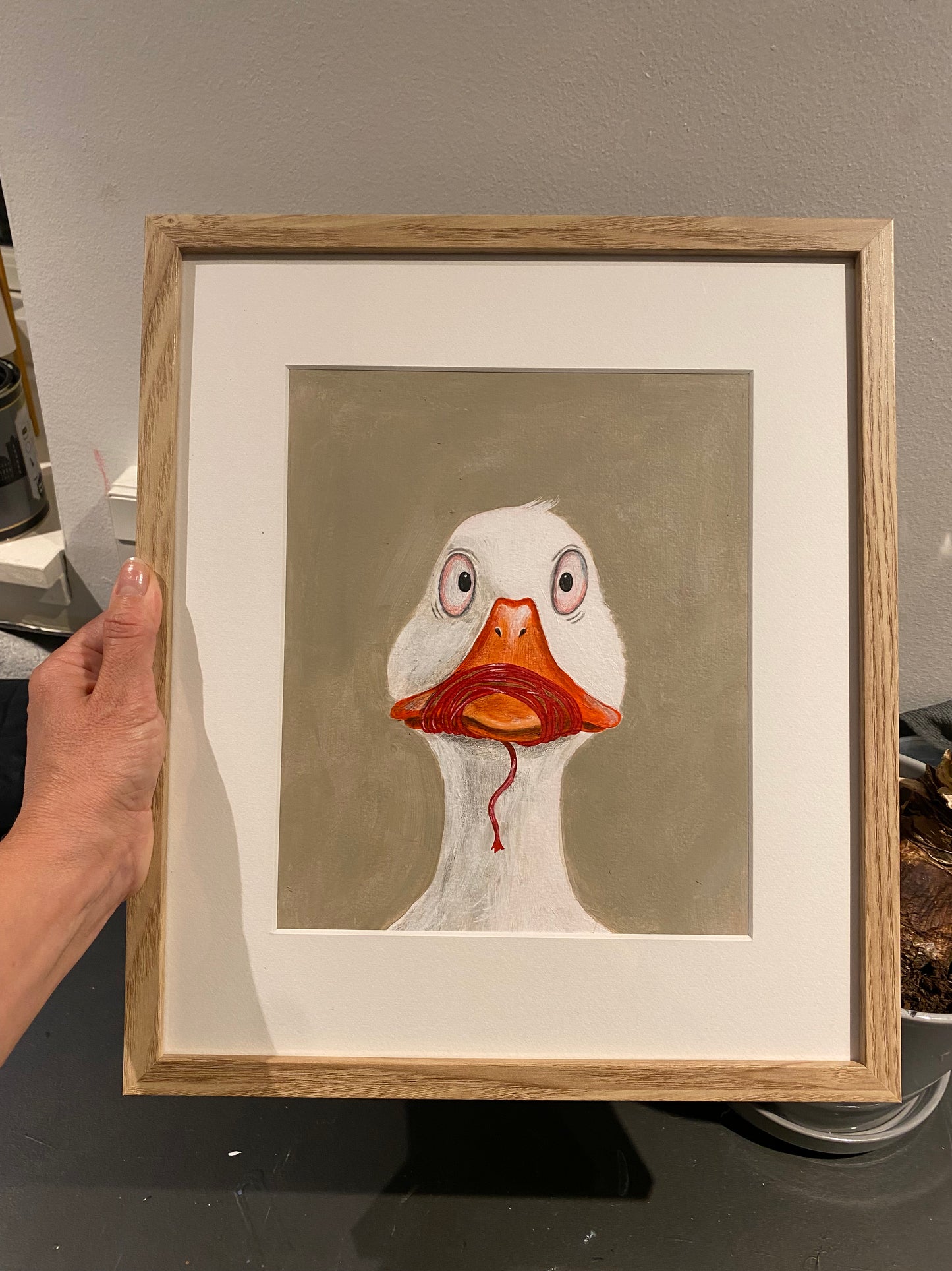 Asta “Siger ikke et kvæk" | Original kunst i ramme