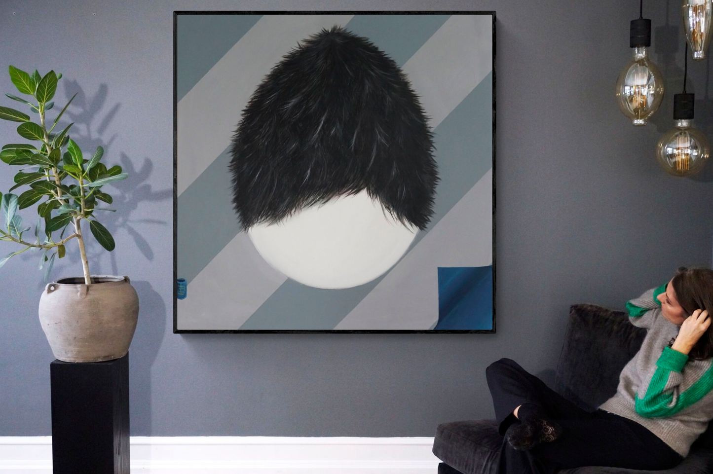 Blue stripes // L23035-2 // Canvas print