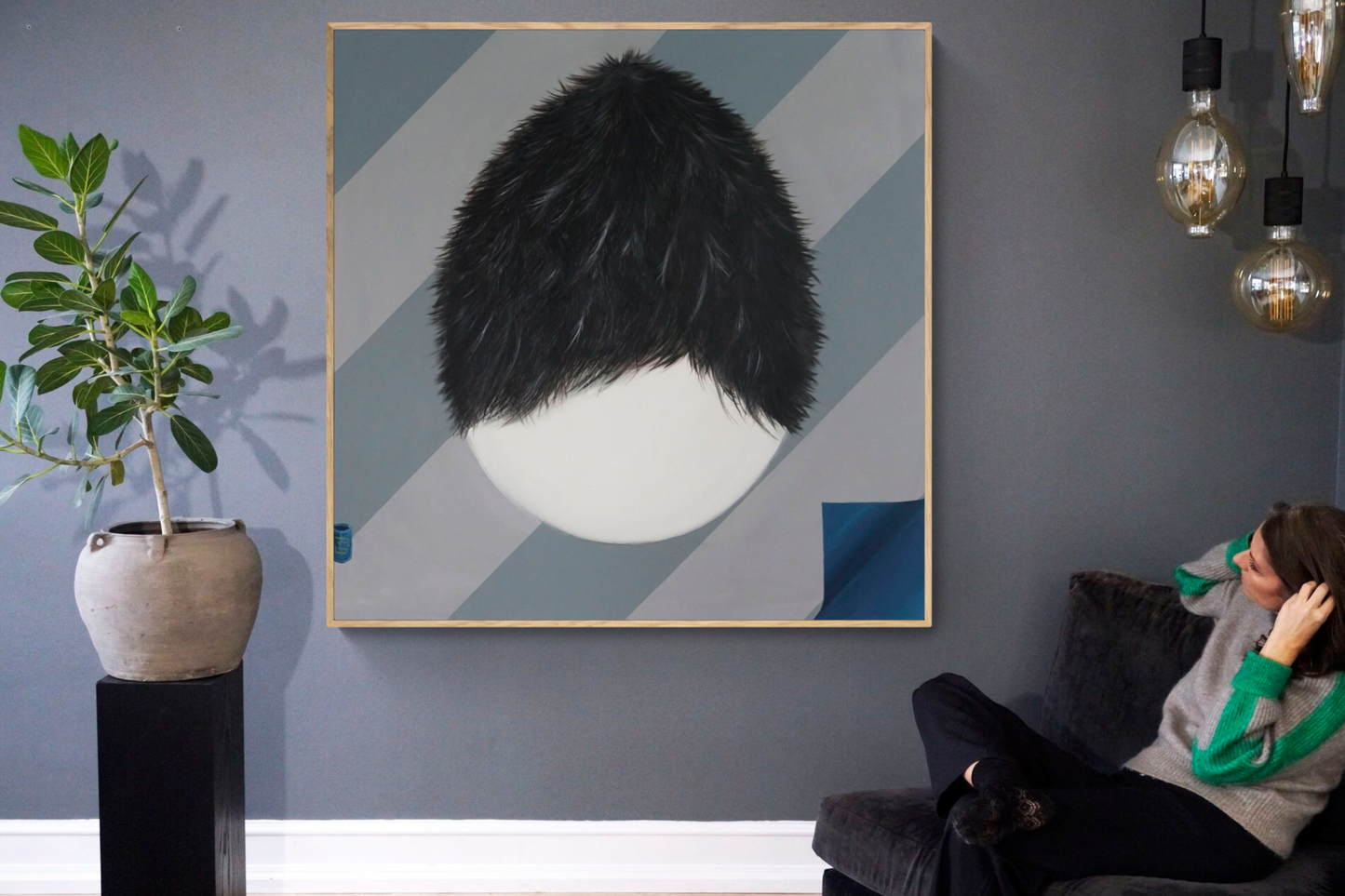Blue stripes // L23035-2 // Canvas print