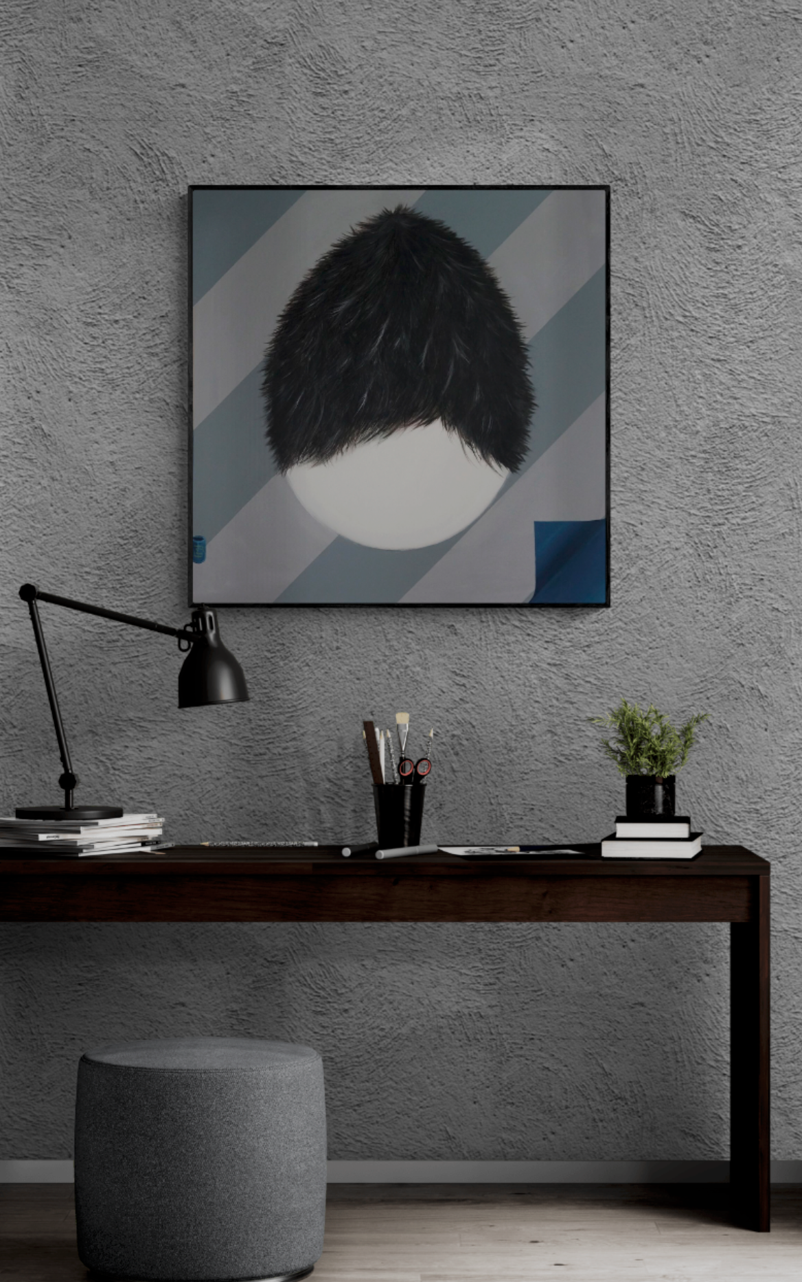 Blue stripes // L23035-2 // Canvas print