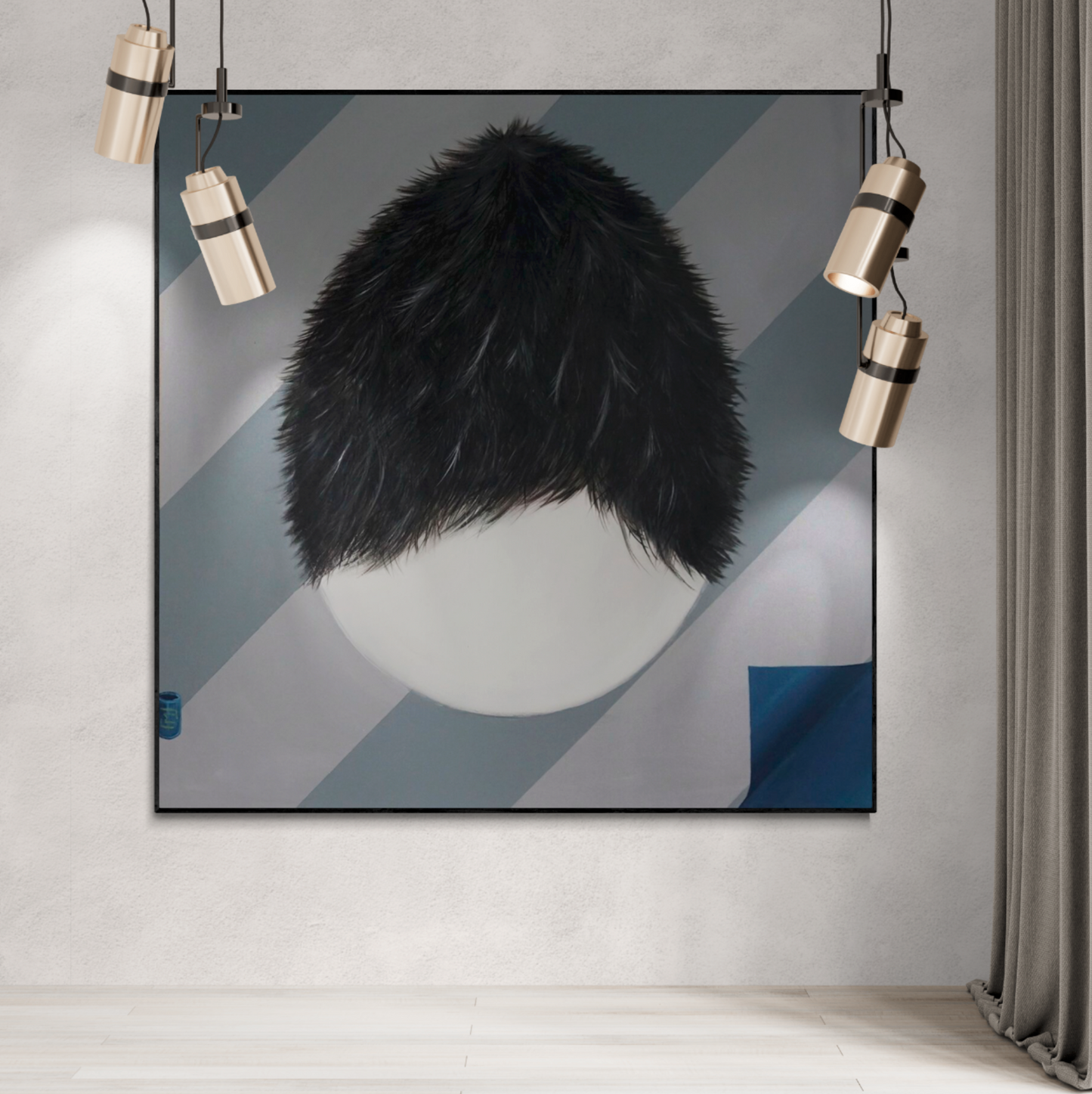Blue stripes // L23035-2 // Canvas print