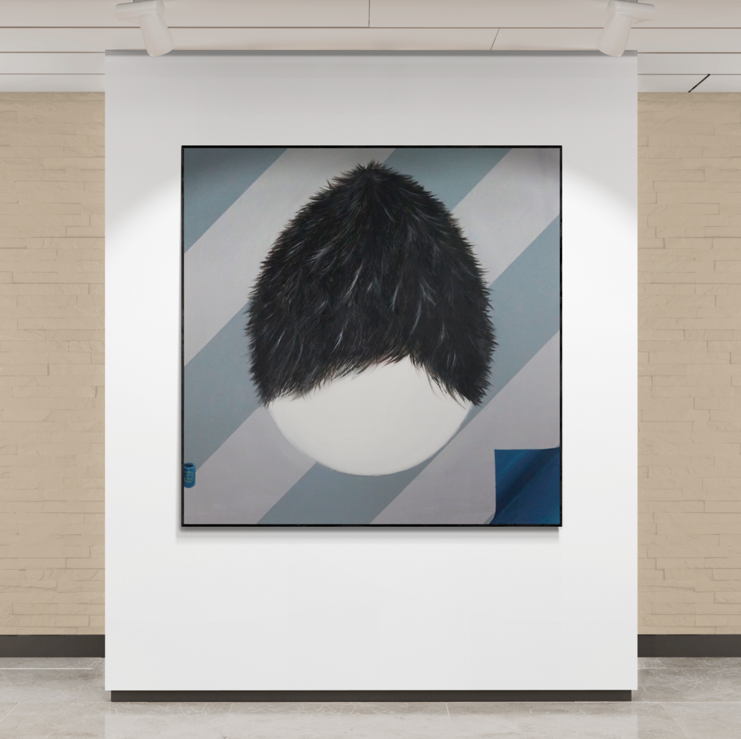 Blue stripes // L23035-2 // Canvas print