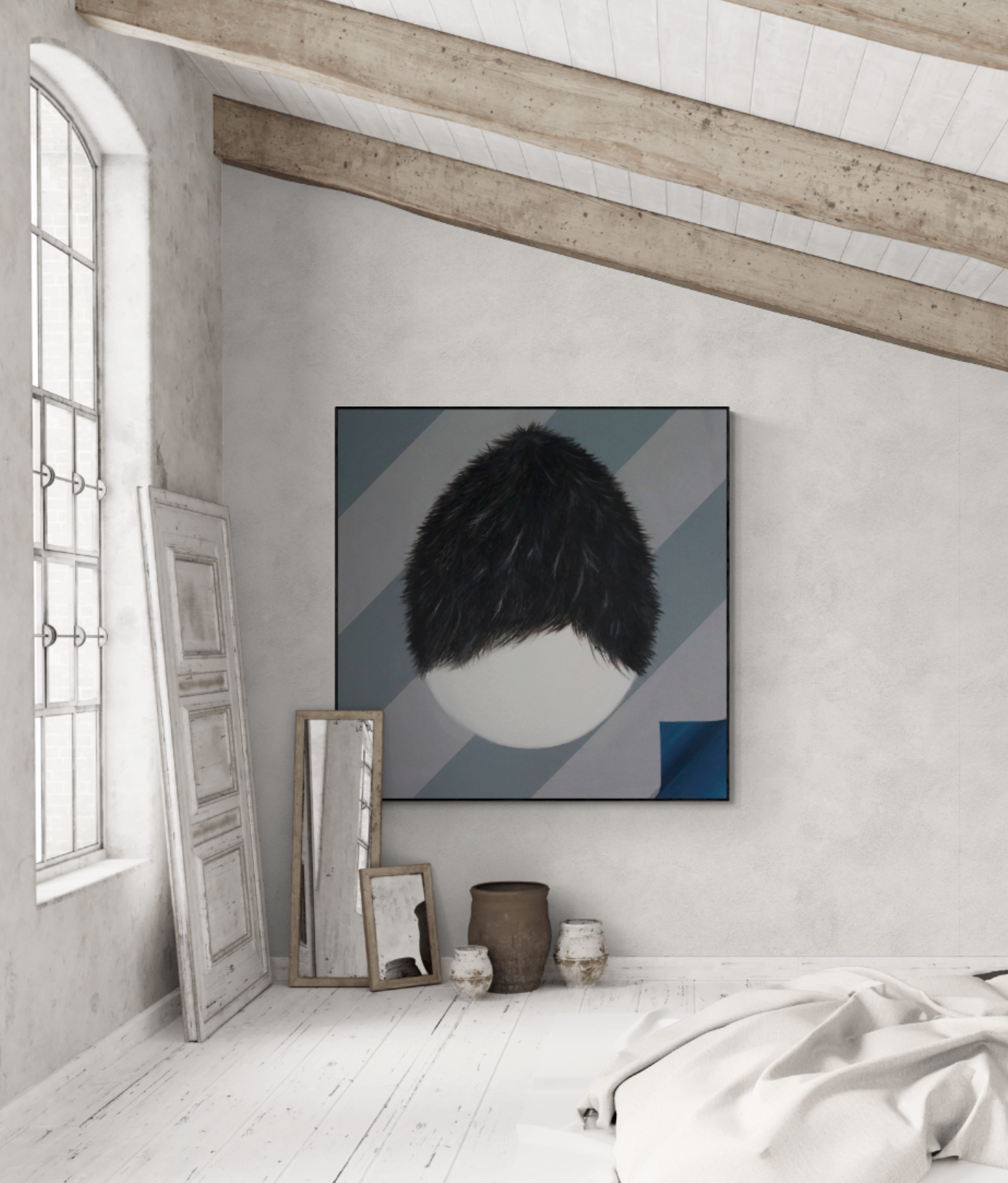 Blue stripes // L23035-2 // Canvas print