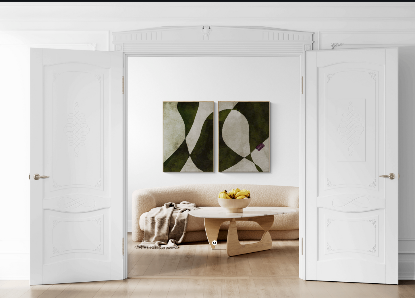 Abstract kunst, moderne og trendy, grønne farver