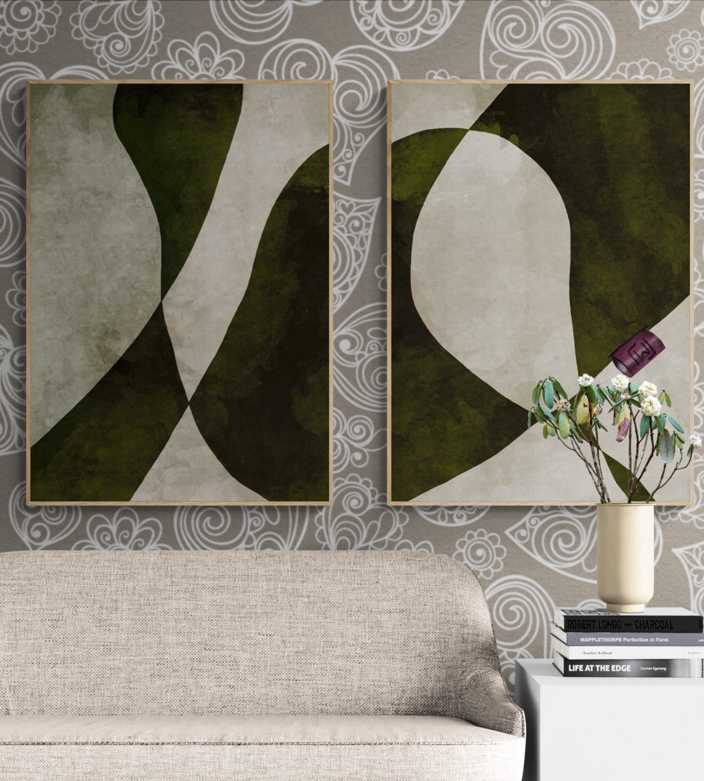 Abstract kunst, moderne og trendy, grønne farver