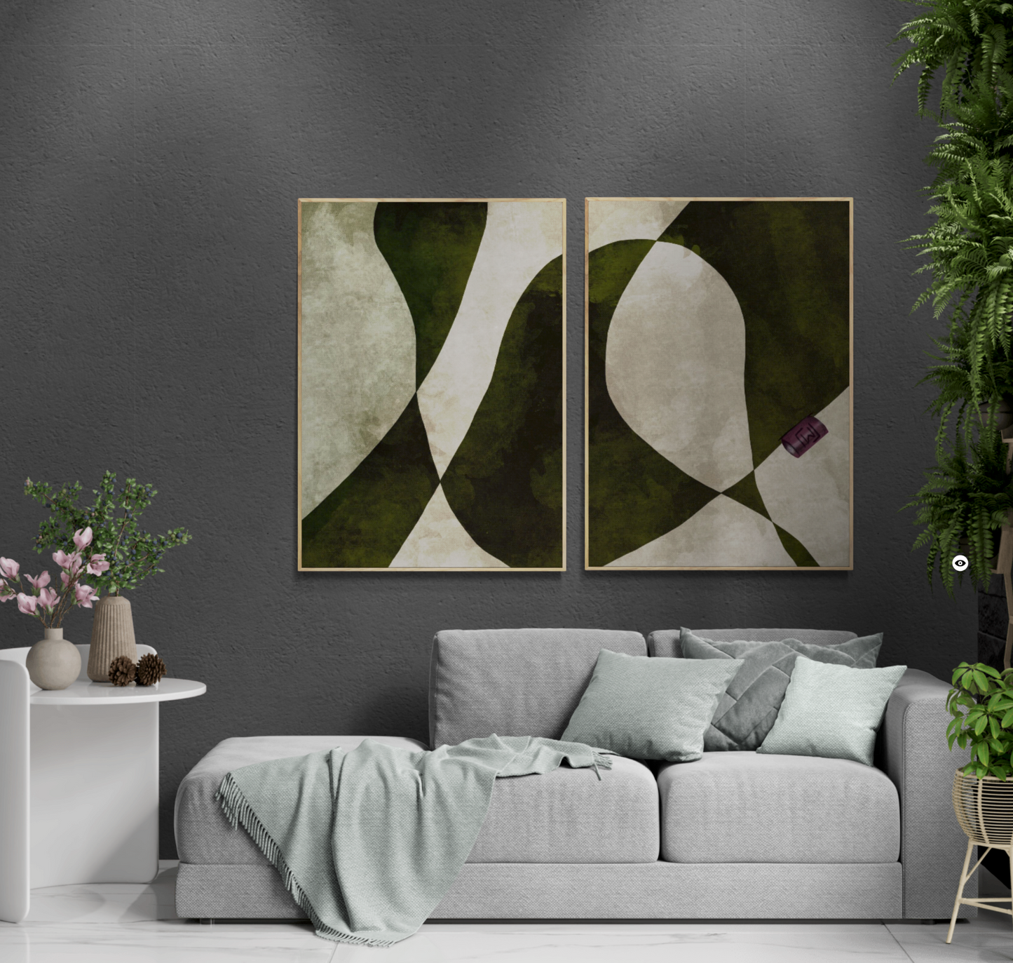 Abstract kunst, moderne og trendy, grønne farver