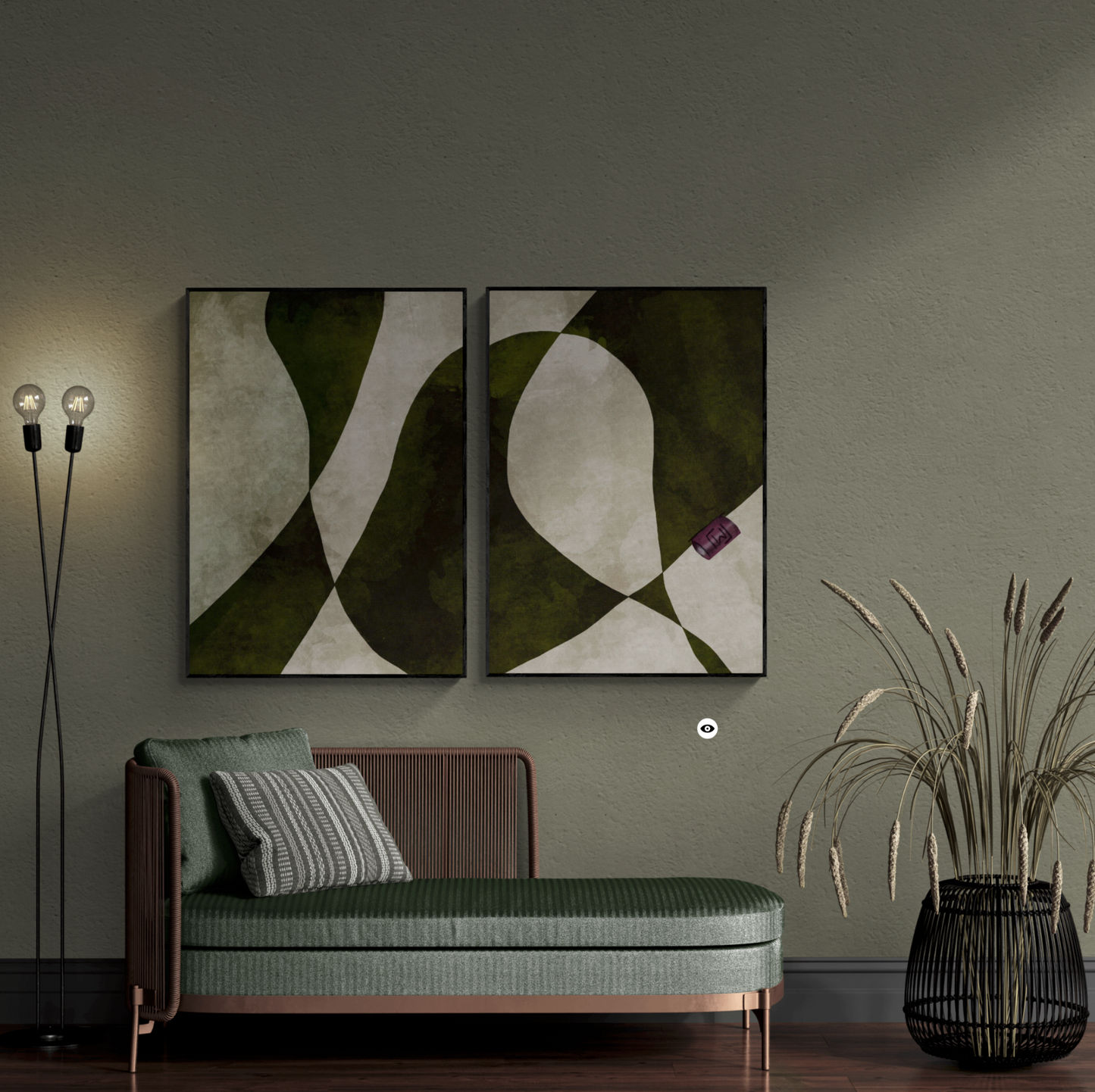 Abstract kunst, moderne og trendy, grønne farver