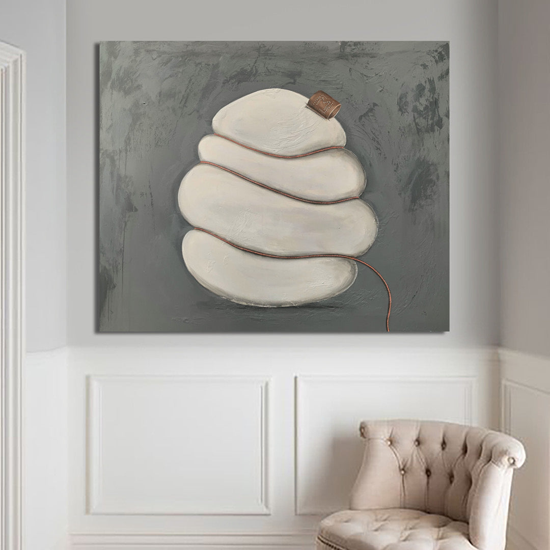 BUBBLE N’ LEATHER // 120x100 cm