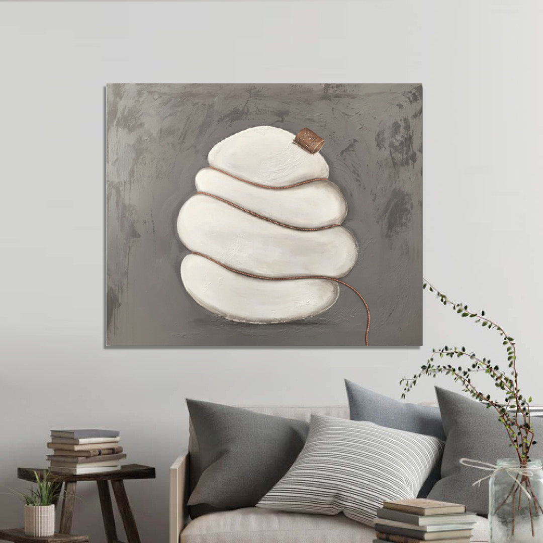 BUBBLE N’ LEATHER // 120x100 cm