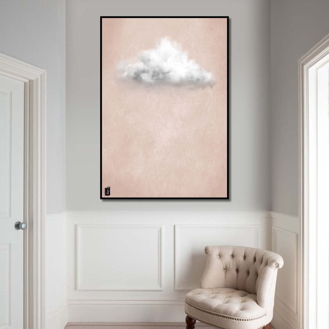 Cloudy White // Light Pink Landscape