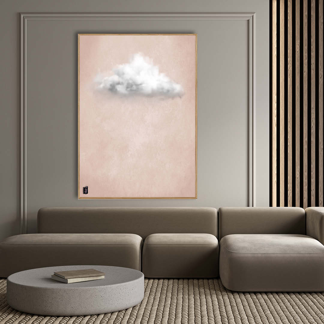 Cloudy White // Light Pink Landscape