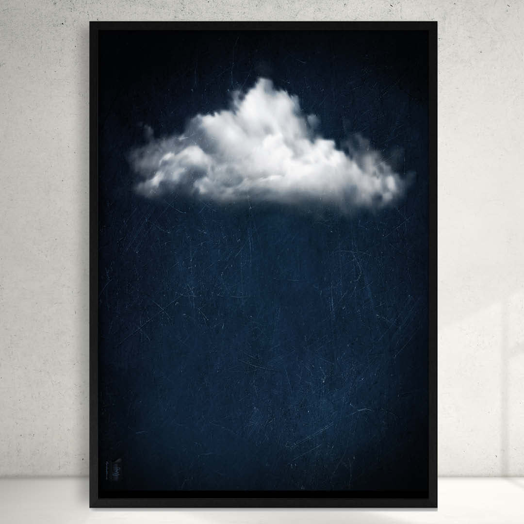 Cloudy white // Dark Blue Landscape