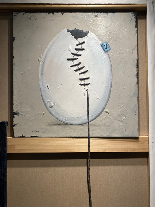 Sprække 01 | original kunst på lærred | syet med snor