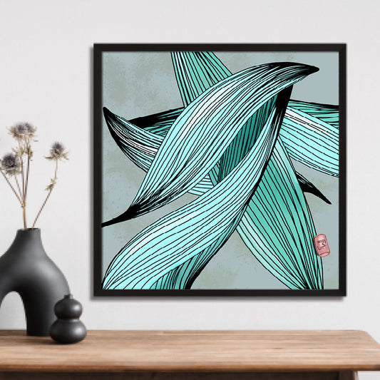 Abstract Strokes turquoise // no 1