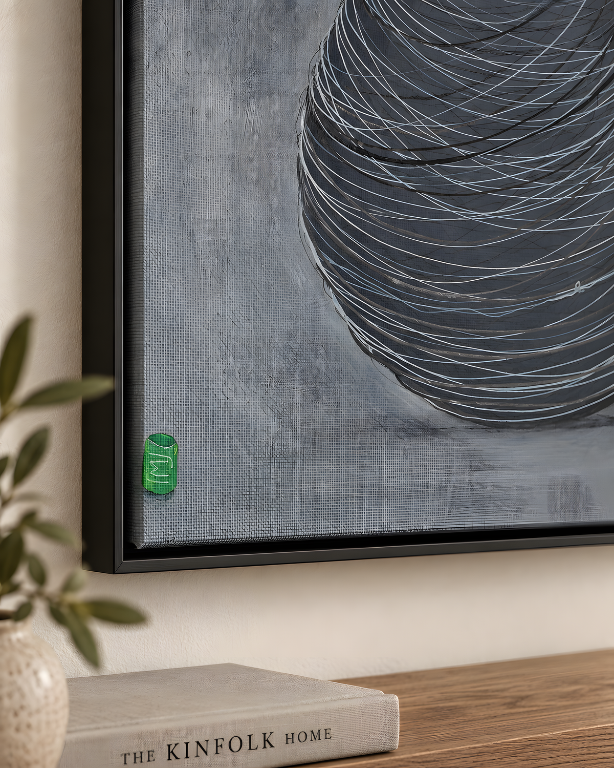 Laces canvas kunst med lys eg svæveramme