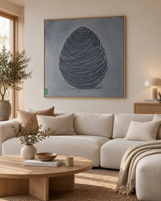 Laces kunstprint på canvas af Maria Lundsten i moderne skandinavisk indretning