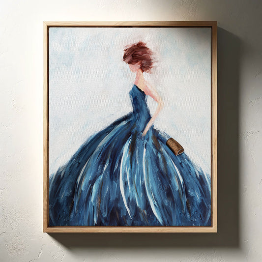 Lady in blue dress // L23005 // Canvas Print