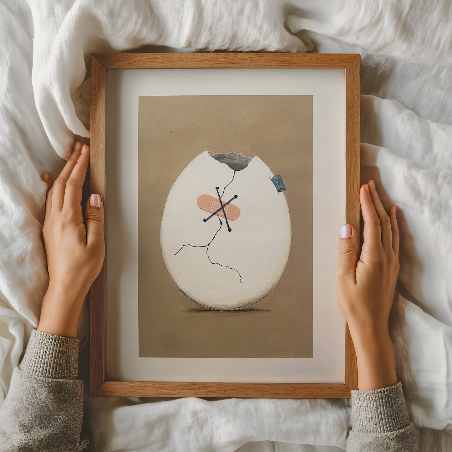 Plaster Per kunstværk holdt af hænder – moderne nordisk kunst