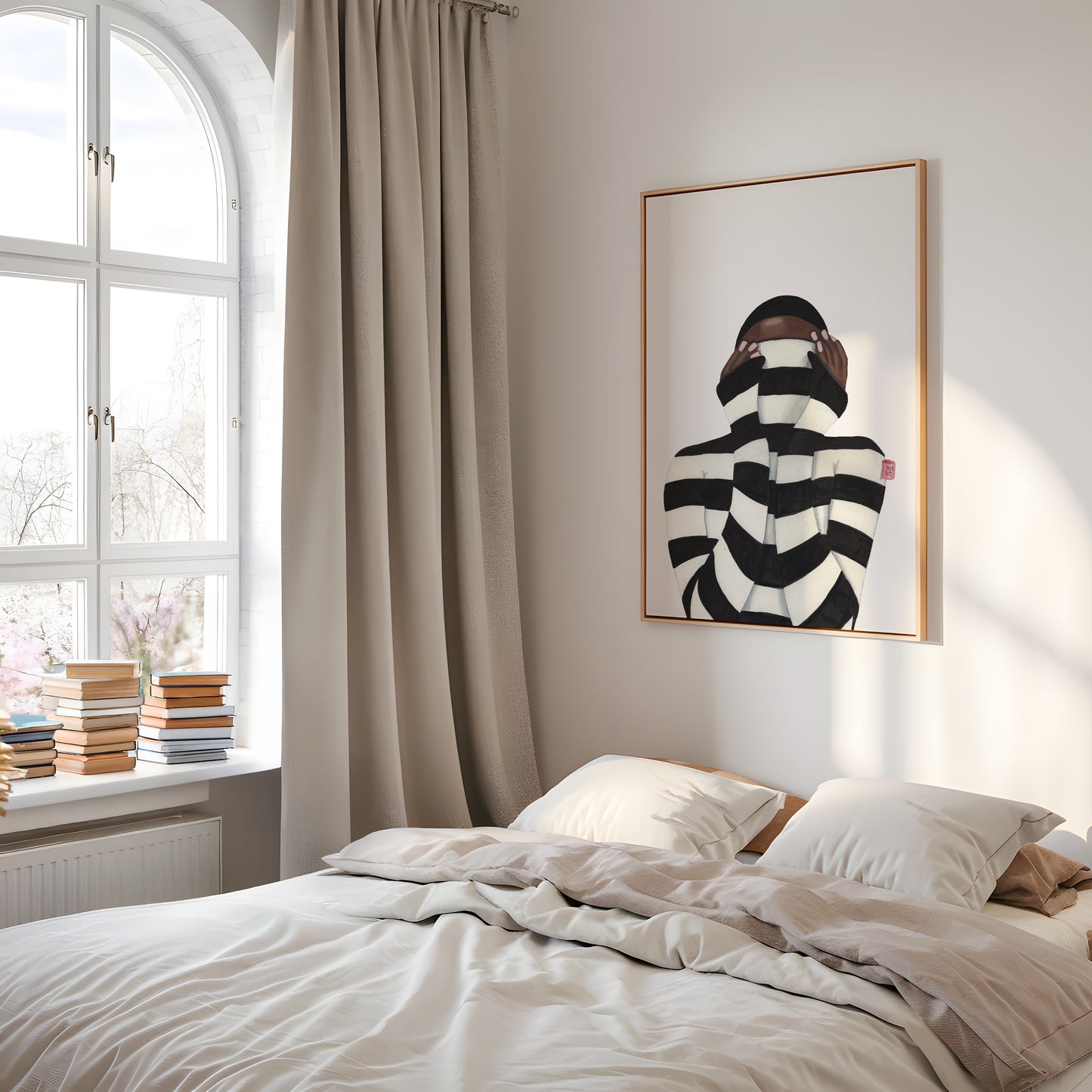 Humoristisk moderne kunst med genkendelig menneskelig situation