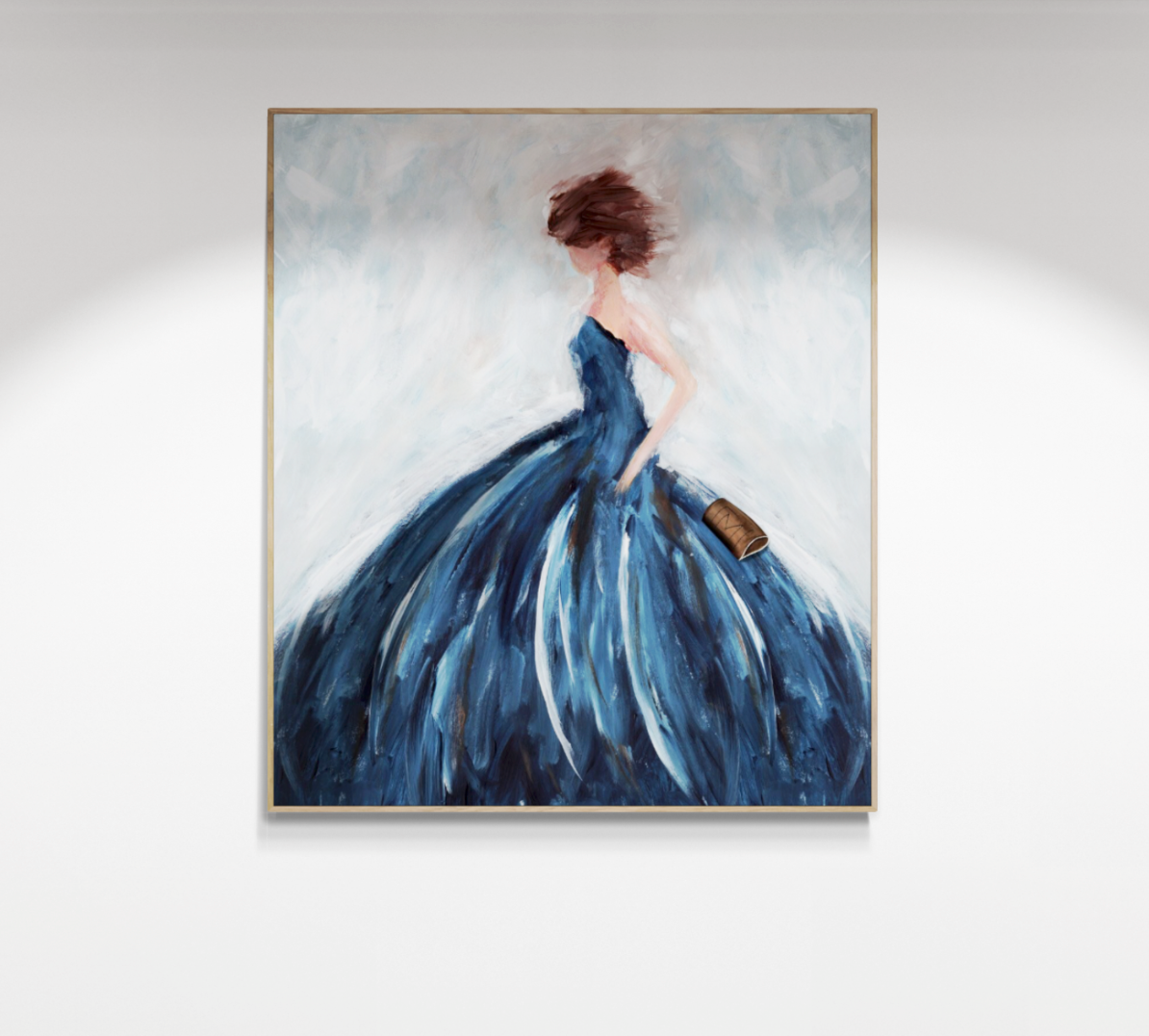 Lady in blue dress // L23005 // Canvas print